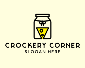 Fermented Cheese Slice Jam Jar logo design