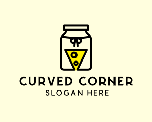 Fermented Cheese Slice Jam Jar logo design