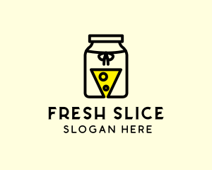 Fermented Cheese Slice Jam Jar logo design