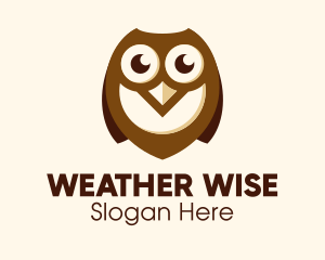 Cute Brown Owl logo design