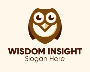 Cute Brown Owl logo design