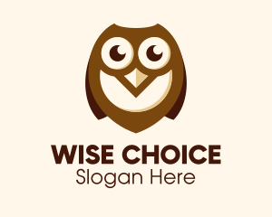 Cute Brown Owl logo