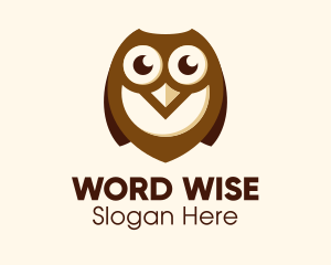 Cute Brown Owl logo design