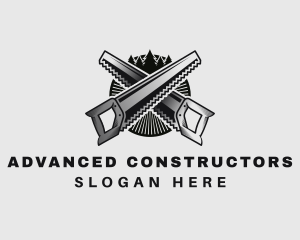 Saw Builder Woodworker logo design