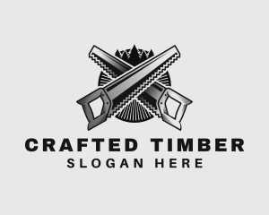 Saw Builder Woodworker logo design