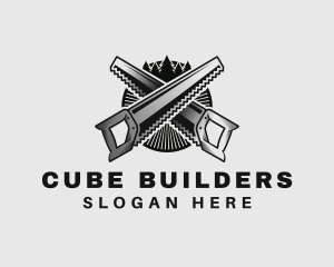 Saw Builder Woodworker logo design