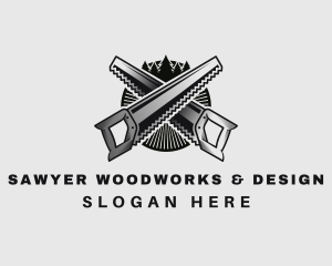 Saw Builder Woodworker logo design