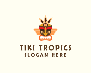 Winged Tribal Tiki logo design