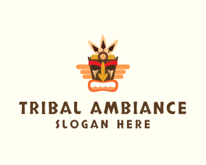 Winged Tribal Tiki logo design