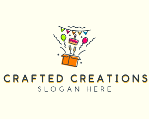 Birthday Gift Box Celebration logo design