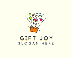 Birthday Gift Box Celebration logo design