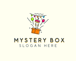 Birthday Gift Box Celebration logo design