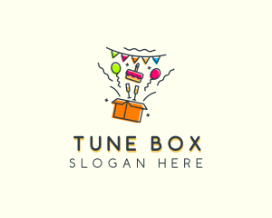 Birthday Gift Box Celebration logo design