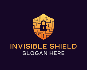 Circuit Padlock Shield logo