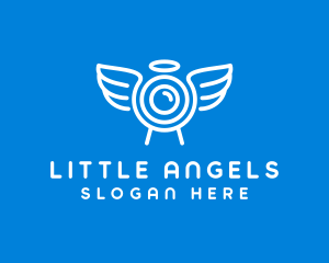 Minimalist Angel Camera logo design