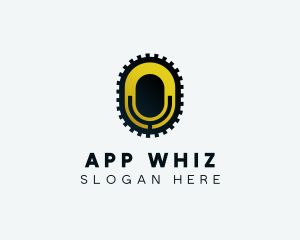 Yellow Microphone App logo design