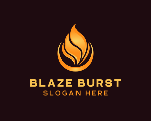 Heating Blazing Flame logo design