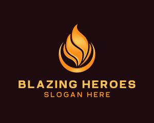 Heating Blazing Flame logo design