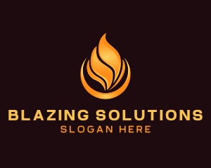Heating Blazing Flame logo design