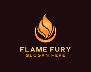 Heating Blazing Flame logo design