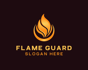 Heating Blazing Flame logo design