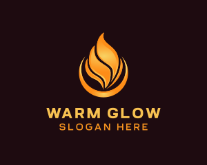 Heating Blazing Flame logo design