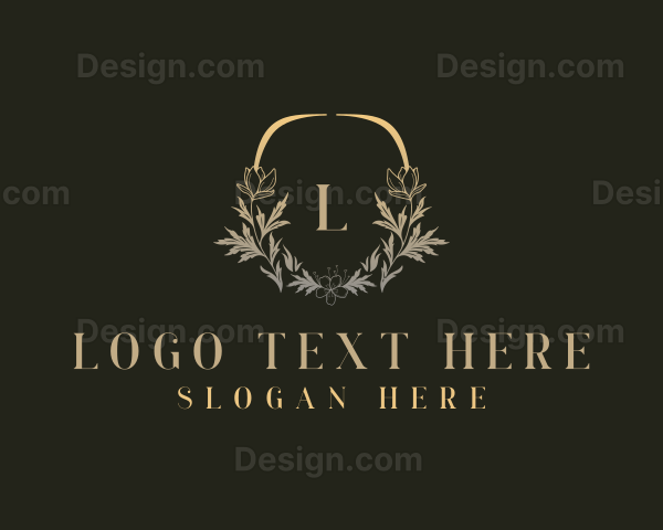 Flower Wreath Wedding Logo