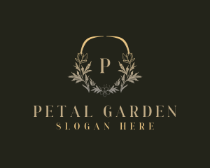 Flower Wreath Wedding logo design