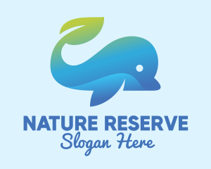 Nature Whale Leaf logo design