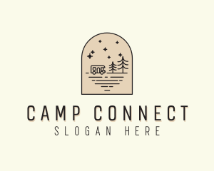 Caravan Camping Vacation logo design