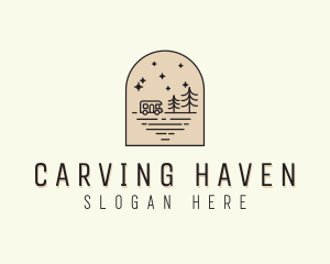 Caravan Camping Vacation logo design