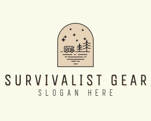 Caravan Camping Vacation logo design