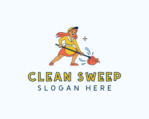 Female Cleaning Housekeeper logo design