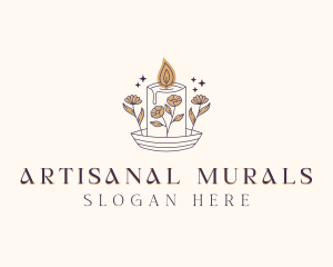 Floral Scented Candle logo design