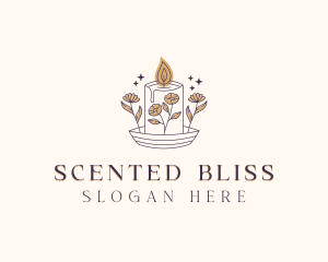 Floral Scented Candle logo design