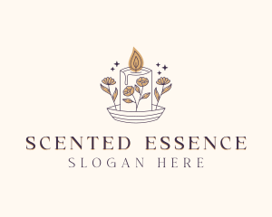 Floral Scented Candle logo design