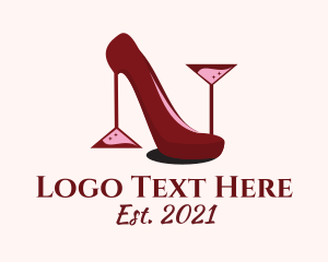 Classy Wine Stiletto logo design