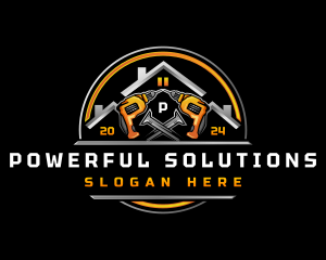 Electric Drill Roof Repair logo design