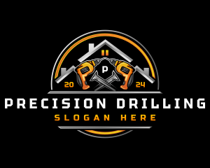 Electric Drill Roof Repair logo design