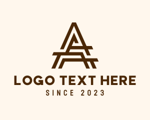 Brown Letter A Carpentry logo design