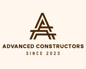 Brown Letter A Carpentry logo design