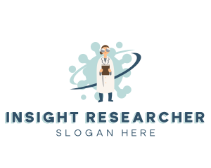 Research Molecule Scientist logo design