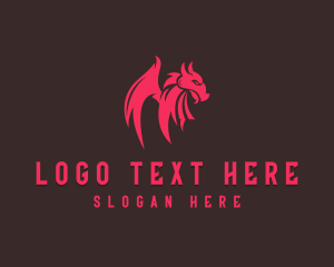 Mythical Dragon Monster logo design