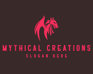 Mythical Dragon Monster logo design