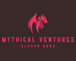 Mythical Dragon Monster logo design