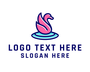 Pretty Swan Lake logo design
