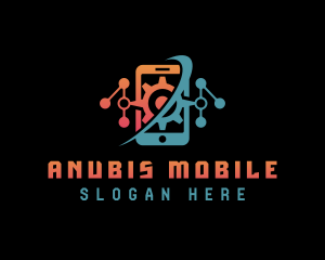 Mobile Phone Cyberspace logo design