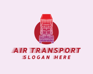 Red Cargo Truck Delivery logo design