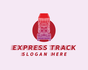 Red Cargo Truck Delivery logo design