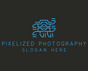 Abstract Blue Photography Camera logo design